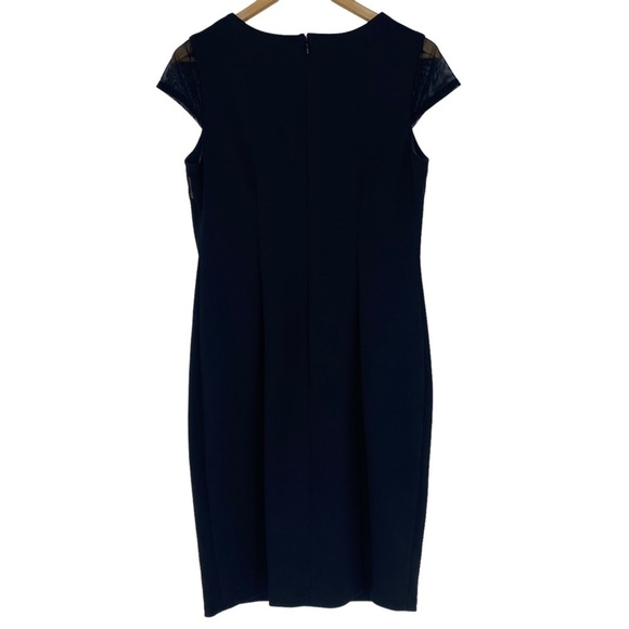 Sangria LBD pearlized embellished black silhouette dress wms size 10 - Picture 3 of 11